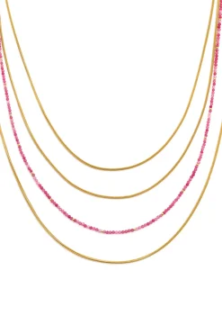 Singularu Collar Cleopatra Pink Acero Baño Oro amarillo New