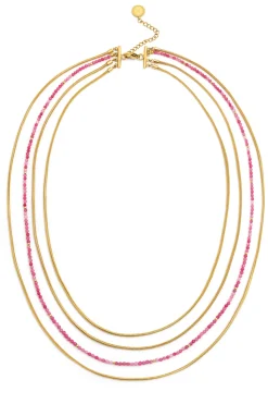 Singularu Collar Cleopatra Pink Acero Baño Oro amarillo New