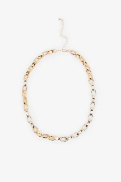 Cortefiel Collar de cadena gruesa Dorado Clearance