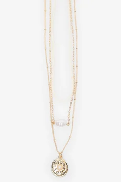 Cortefiel Collar medalla Dorado Online