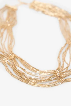 Cortefiel Collar multiple de cuentas Dorado Outlet