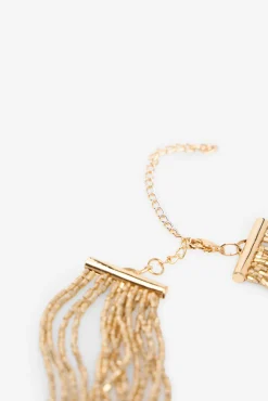Cortefiel Collar multiple de cuentas Dorado Outlet
