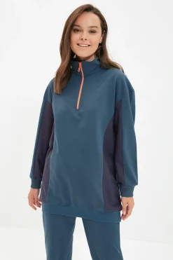 Trendyol Conjunto chándal azul sudadera y pantalón verde Clearance