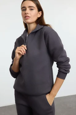 Trendyol Conjunto chándal jogging felpa polar gris Hot