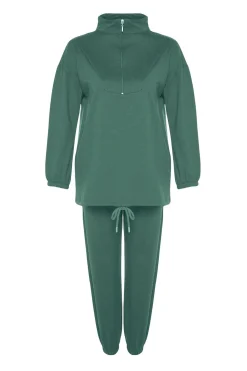 Trendyol Conjunto chándal verde sudadera y pantalón kaki Sale