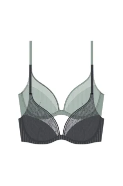 Dorina Conjunto de dos piezas Madison con relleno ligero y escote pronunciado gris Best