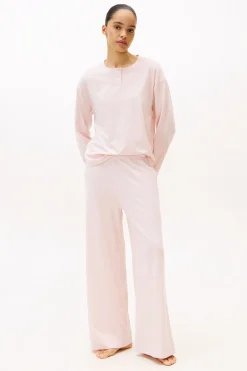 Tommy Jeans Conjunto de pijama manga larga en modal rosa