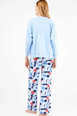 Gisela Conjunto pijama en punto interlock motivos corazones azul Outlet