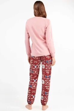 Gisela Conjunto pijama Frida Kahlo punto interlock rosa Discount