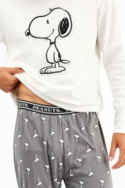 Gisela Conjunto pijama hombre estampado Snoopy blanco Hot