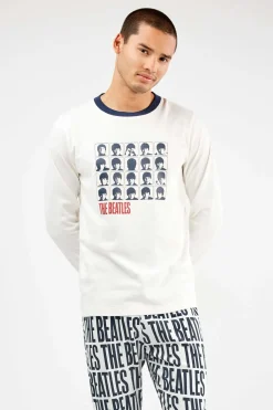 Gisela Conjunto pijama hombre The Beatles en punto interlock beige Hot