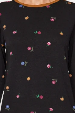 Trendyol Conjunto pijama jogger estampado floral negro Sale