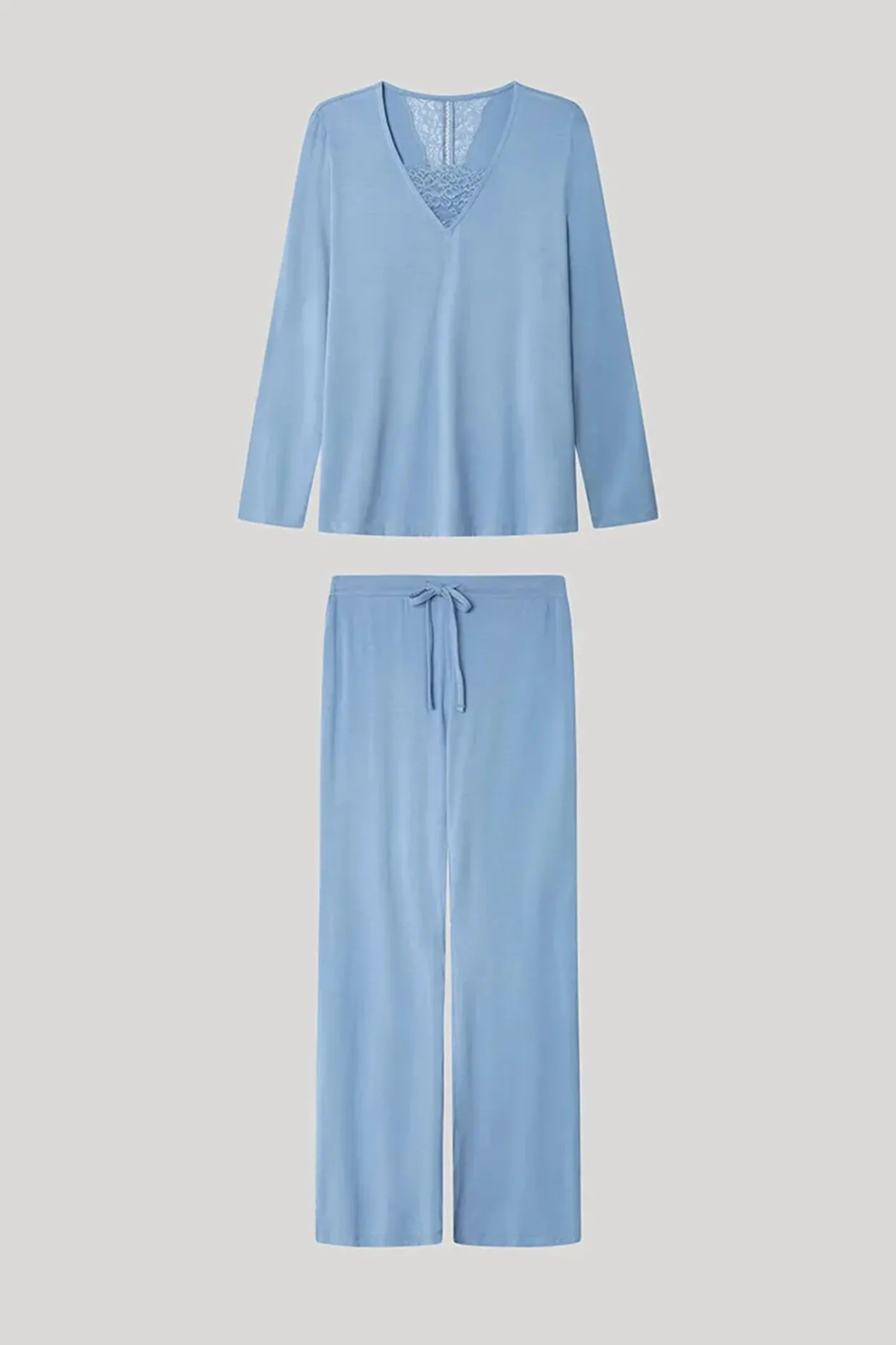 Gisela Conjunto pijama monocolor azul Discount