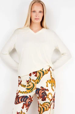 Gisela Conjunto pijama pantalón estampado tigres beige Discount