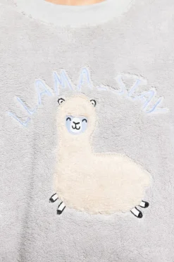 Trendyol Conjunto pijama polar cuadros gris Clearance