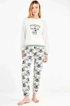 Gisela Conjunto pijama Sylvester en punto interlock beige Online