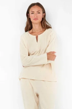 Gisela Conjunto pijama tejido polar elástico beige Hot