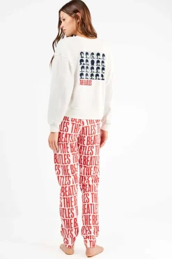 Gisela Conjunto pijama The Beatles punto interlock beige