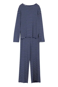 Trendyol Conjunto pijama viscosa rayas arco iris azul Best