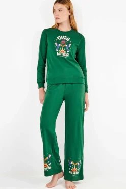 Gisela Conjunto sudadera y pantalón Frida Kahlo verde Sale