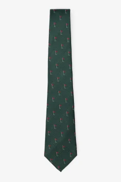 Cortefiel Corbata seda natural Verde oscuro Clearance