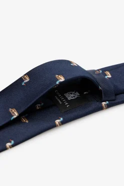 Cortefiel Corbata seda natural Azul marino Clearance