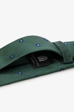 Cortefiel Corbata seda natural Verde oscuro New