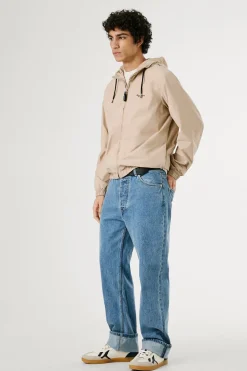 Pepe Jeans Cortavientos con logo en el pecho. beige Best