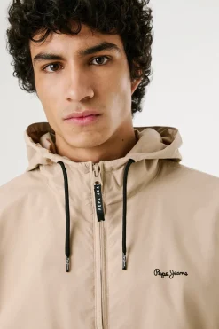 Pepe Jeans Cortavientos con logo en el pecho. beige Best
