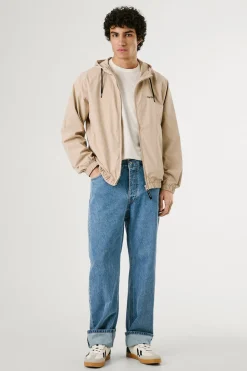 Pepe Jeans Cortavientos con logo en el pecho. beige Best