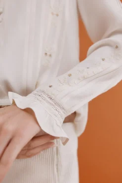 Hoss Intropia Covadonga. Blusa bordada Marfil Best