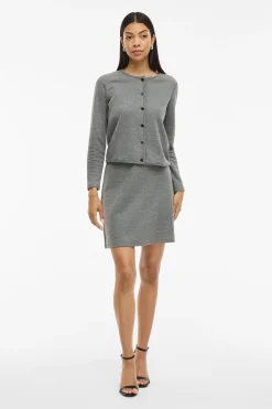 Vila Cárdigan abotonado con algodón y viscosa Gris Sale