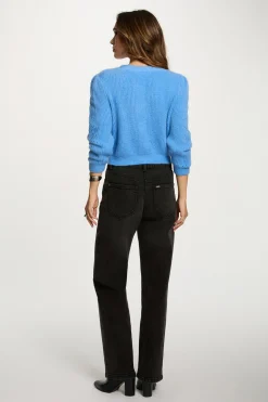 Morgan Cárdigan ajustado cuello en V Azul Clearance