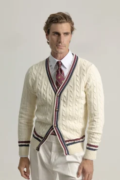 PuroEGO Cárdigan algodón university Beige Online