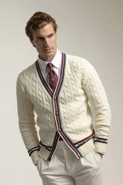 PuroEGO Cárdigan algodón university Beige Online