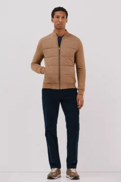 Cortefiel Cárdigan bomber tejido combinado Camel Best
