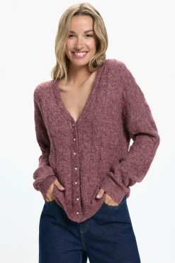 Vero Moda Cárdigan botones perla Rosa Outlet