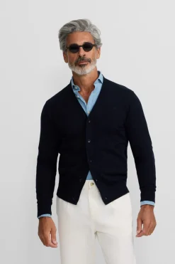 Silbon Cárdigan classic Azul marino Sale