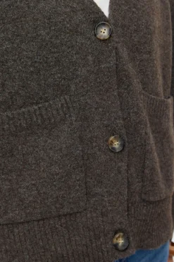 Vero Moda Cárdigan con bolsillos Marr&oacute;n oscuro Online