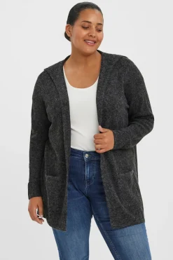 Vero Moda Curve Cárdigan con capucha talla grande Negro Discount