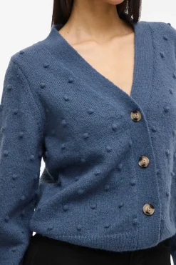 Vila Cárdigan con perlas de punto Azul Online