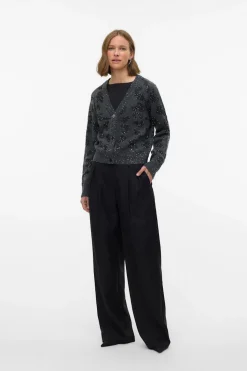 Vero Moda Cárdigan corto de manga larga Gris oscuro Clearance