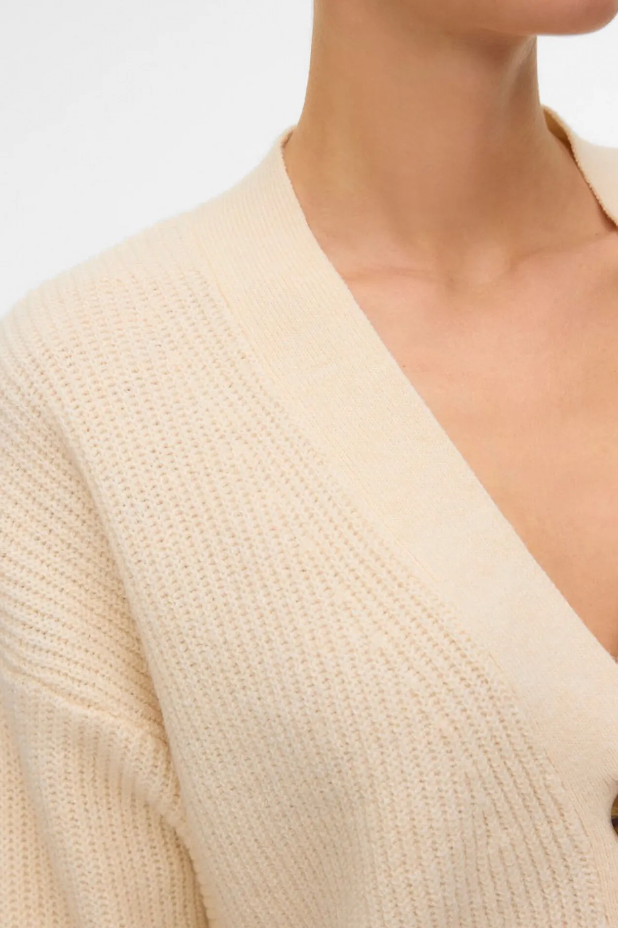 Vero Moda Cárdigan corto de manga larga Beige Online