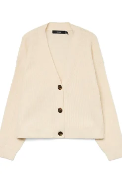 Vero Moda Cárdigan corto de manga larga Beige Online