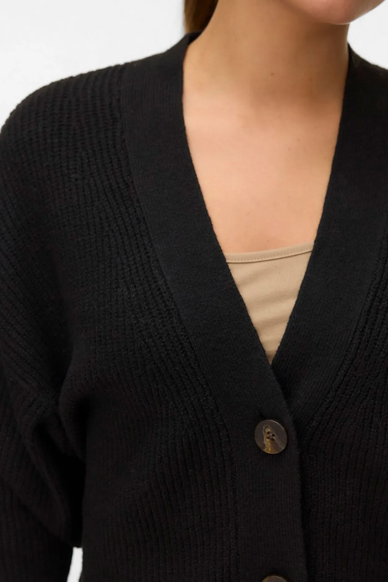 Vero Moda Cárdigan corto de manga larga Negro Discount