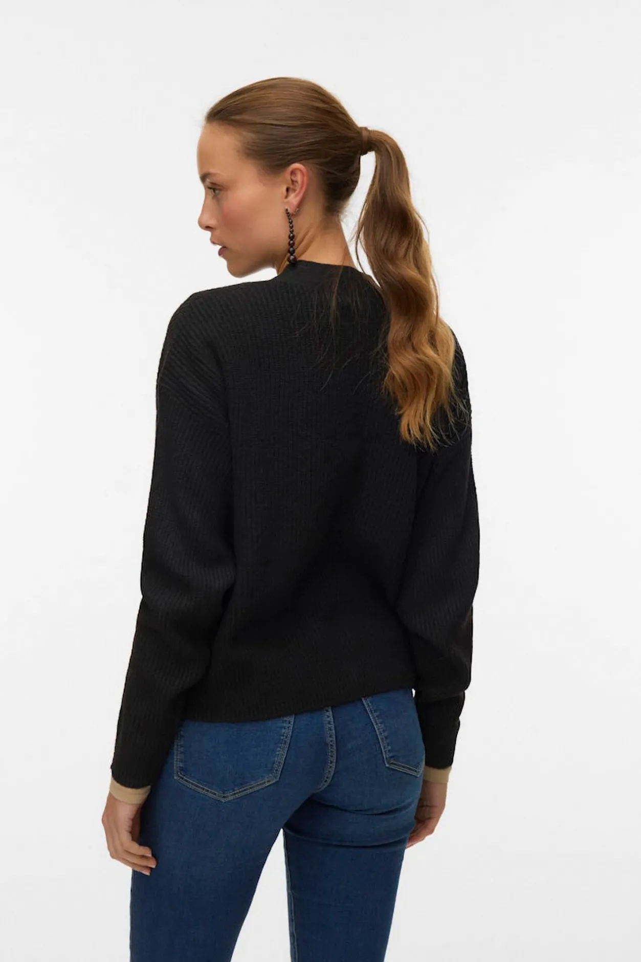 Vero Moda Cárdigan corto de manga larga Negro Discount