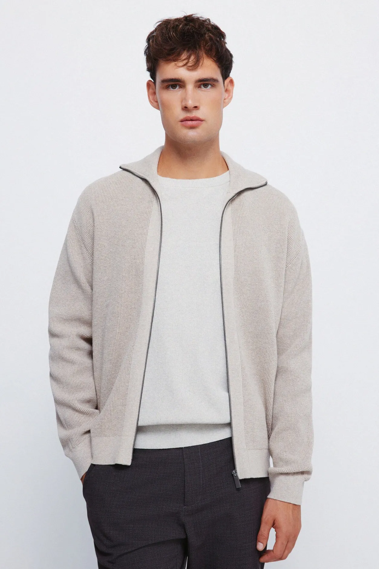 Springfield Cárdigan cremallera nude Best
