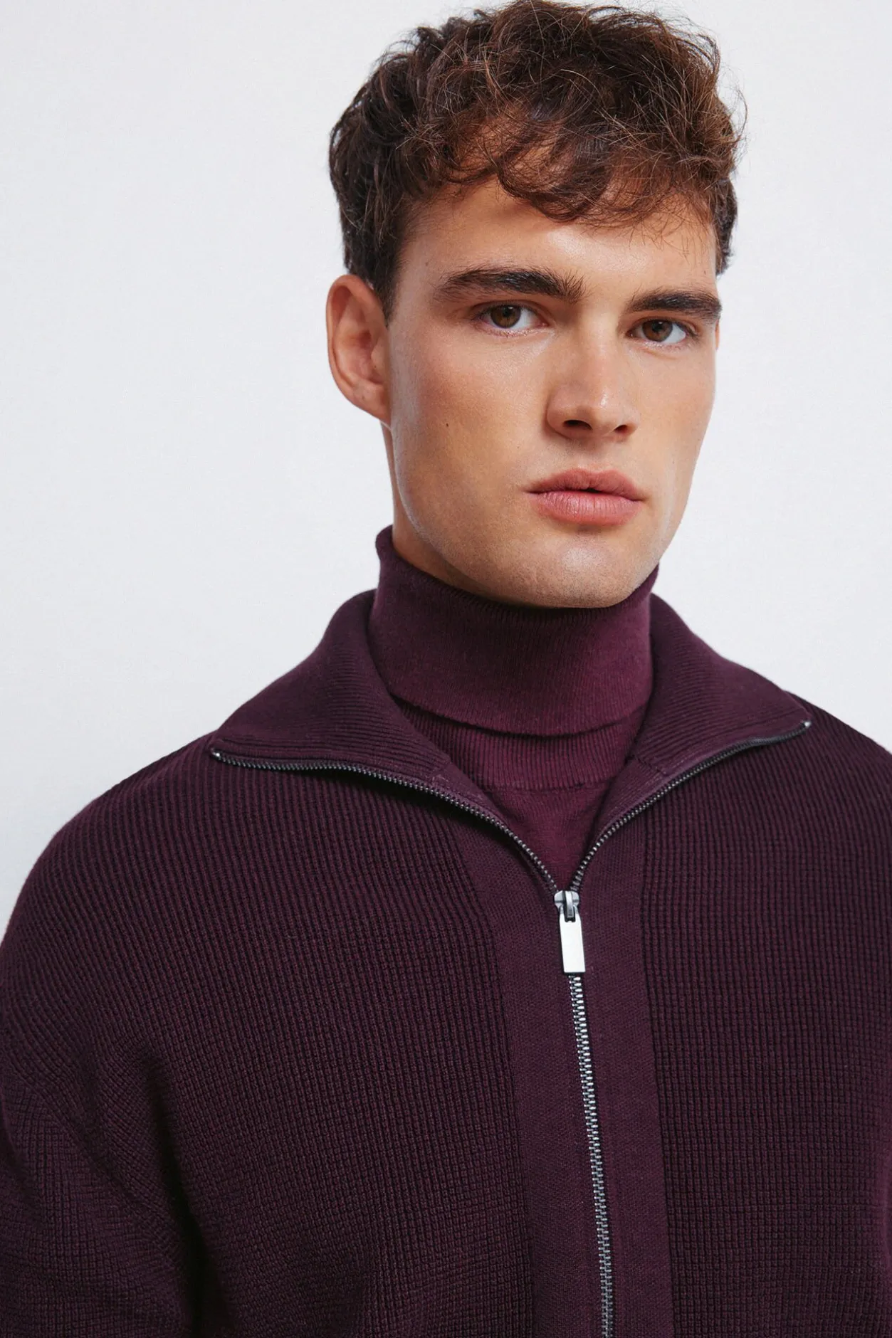 Springfield Cárdigan cremallera burdeos Online