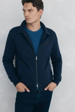 Pedro del Hierro Cárdigan cremallera logo Azul Outlet