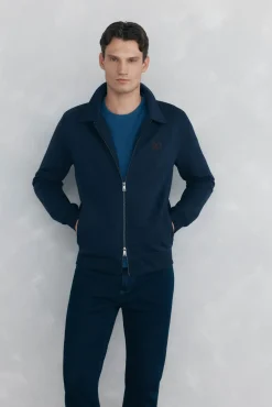 Pedro del Hierro Cárdigan cremallera logo Azul Outlet